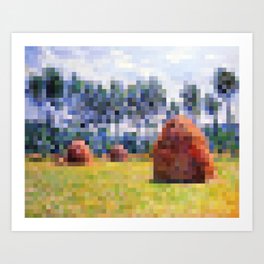 Monet Haystacks in 2,000 pixels (40x50) Art Print