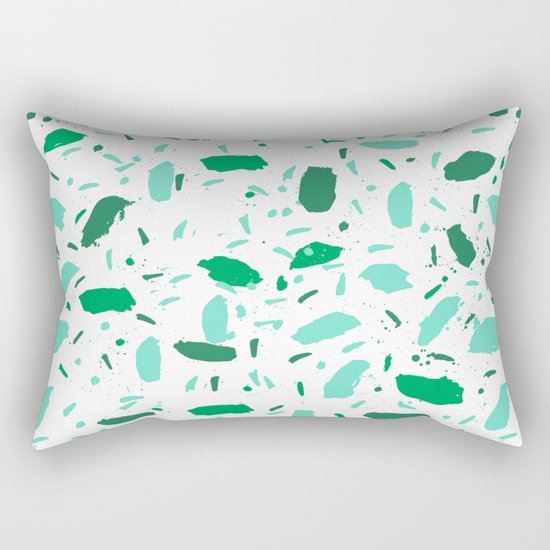 Abstract minimal dots pattern green and white soothing zen decor Rectangular Pillow