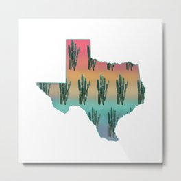 Sunset Cactus Texas Metal Print