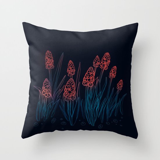 Hyacinths in the night Throw Pillow