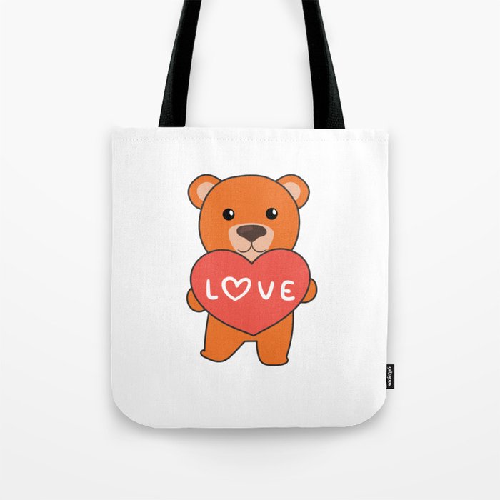 Valentine's Day Bear Cute Animals With Hearts Tote Bag