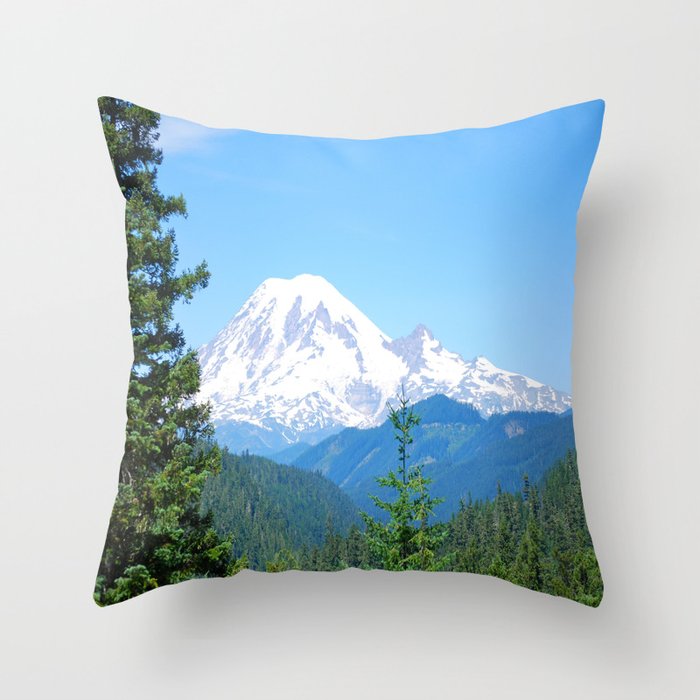 Mount Rainier Throw Pillow