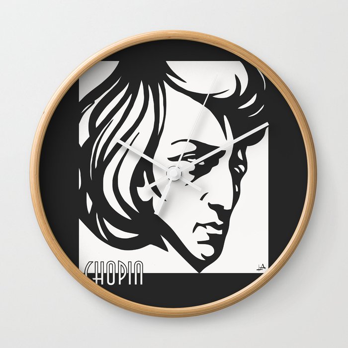 Art Deco Style Chopin Wall Clock By Aap Society6 Art Deco Style Chopin Wall Clock By