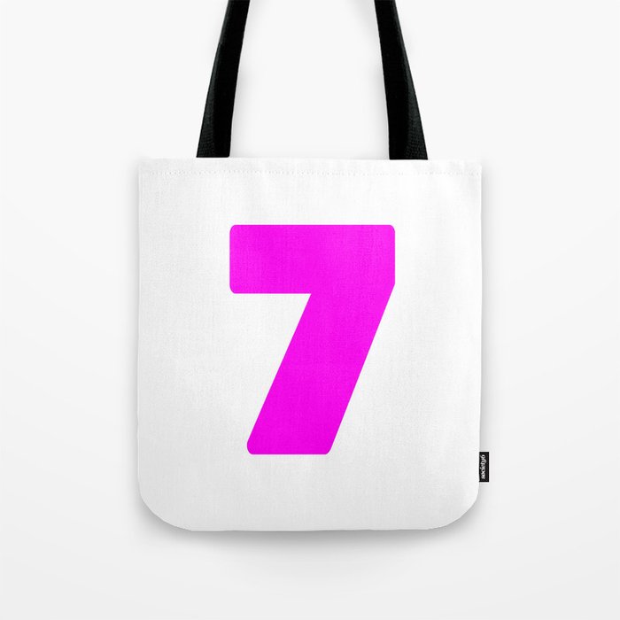 7 (Magenta & White Number) Tote Bag