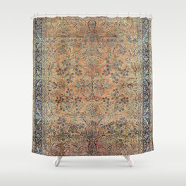Kashan Floral Persian Carpet Print Shower Curtain