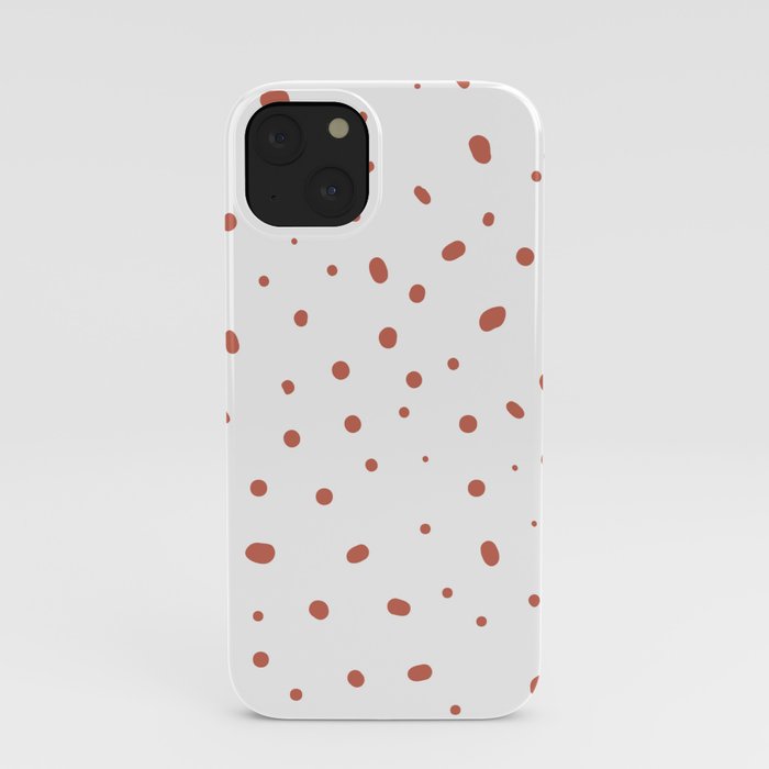 Red white abstract patterns of random dots iPhone Case