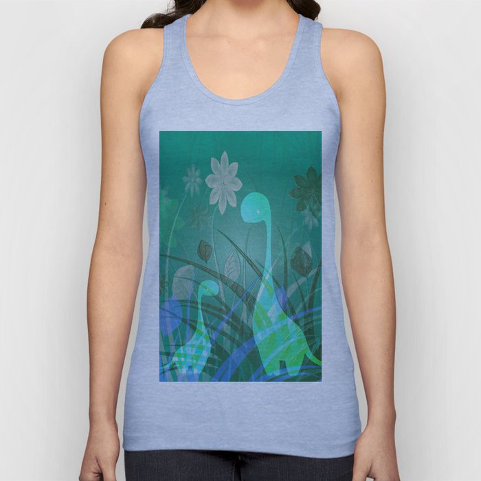 Happy Floral Dinosaurs Tank Top