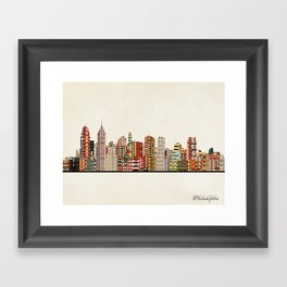 philadelphia skyline Framed Art Print