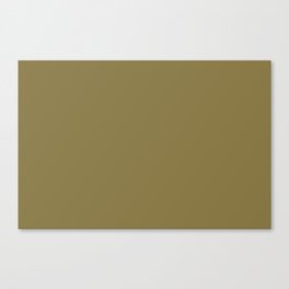 Dark Green-Brown Solid Color Pantone Green Moss 17-0636 TCX Shades of Yellow Hues Canvas Print