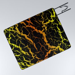 Cracked Space Lava - Yellow/Orange Picnic Blanket