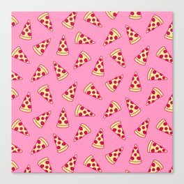 Pink Pizza Pattern Canvas Print