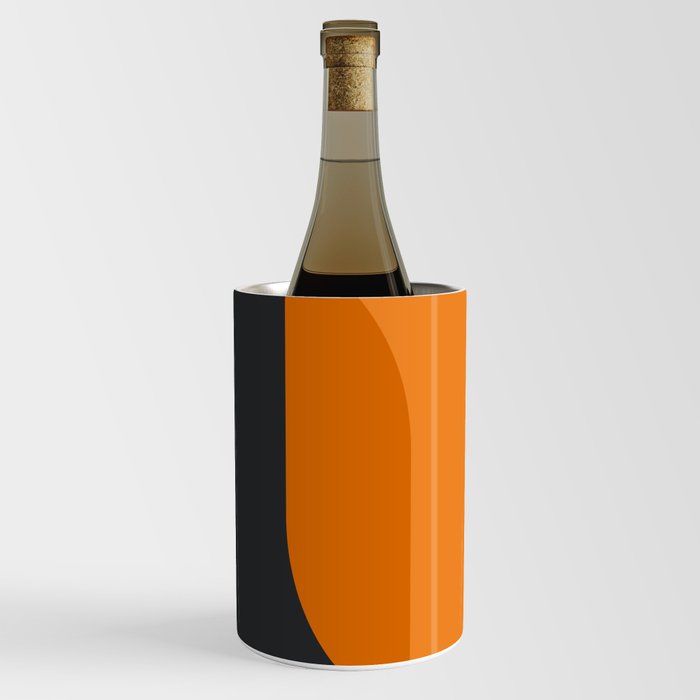 Mid-Century Modern Arches Orange + Black Wine Chiller