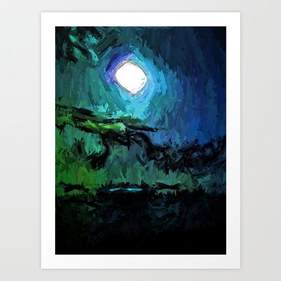 Little White Moon on the Black Sea Art Print