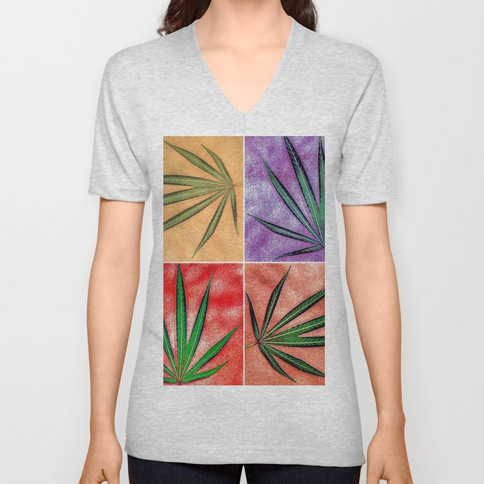 Cannabis Ode to Andy V Neck T Shirt