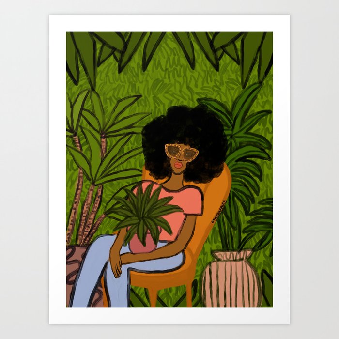 Chillin With My Plants Art Print
