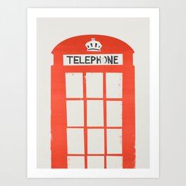 Red London Telephone Box Art Print