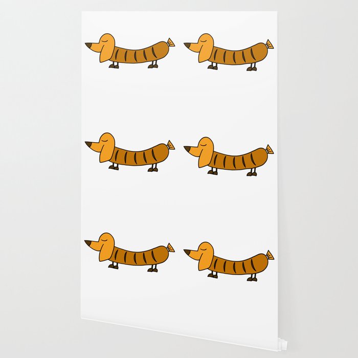 Sausage Dog Funny Design Print Wallpaper By Studio Lotte Society6