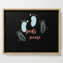 Cute Footprints Peds Nurse Serving Tray