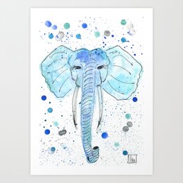 {Atticus} the Elephant Portrait Art Print