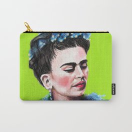 Frida Green Carry-All Pouch | Famousartist, Painting, Fridakahlo, Digital, Frida, Ooak, Artwork, Green 