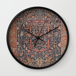 Antique Heriz Carpet Vintage Ornamental Persian Rug Wall Clock