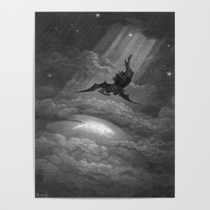 Satan descends upon Earth Gustave Dore Poster