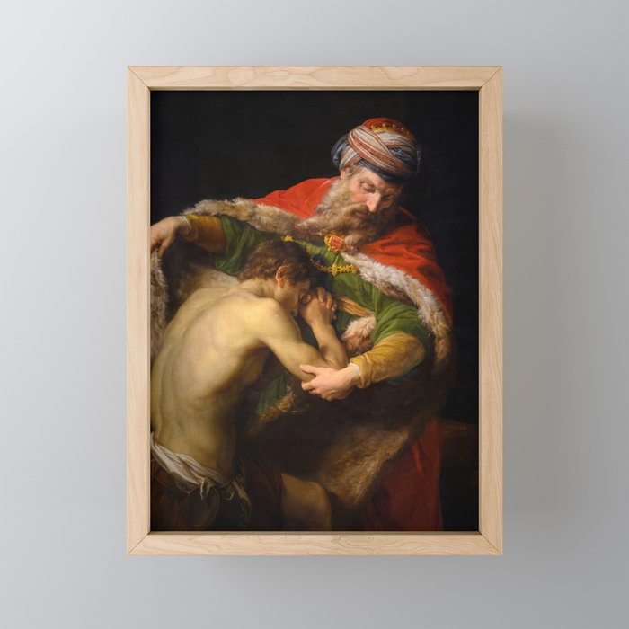 The Return of the Prodigal Son, 1773 by Pompeo Batoni Framed Mini Art Print