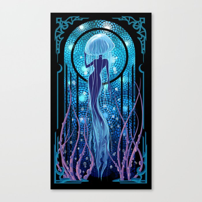Jellyfish mermaid woman Canvas Print
