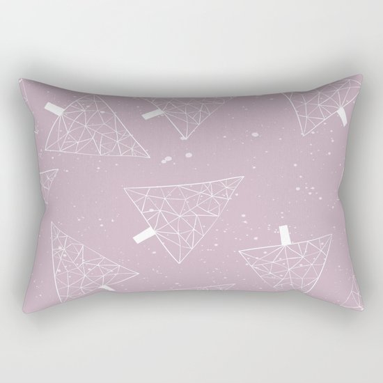 Christmas Trees Pink Rectangular Pillow