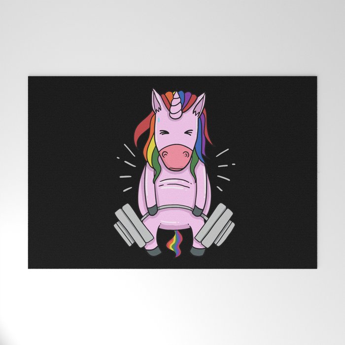 Weightlifting Unicorn | Fitness Training Welcome Mat