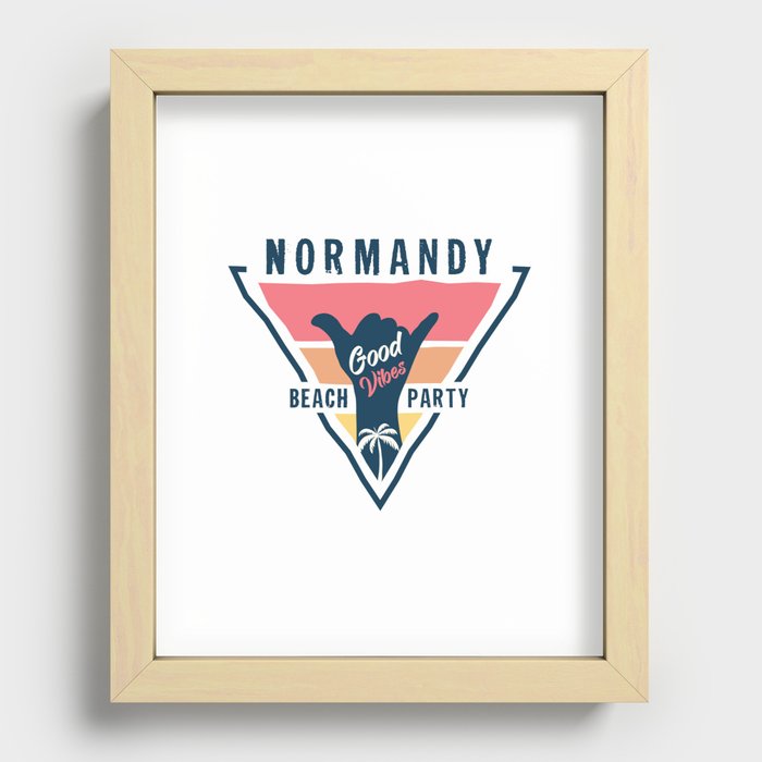 Normandy beach party Recessed Framed Print