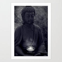 Buddha in the dark Art Print