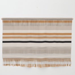 Orange and Taupe Stripes Wall Hanging