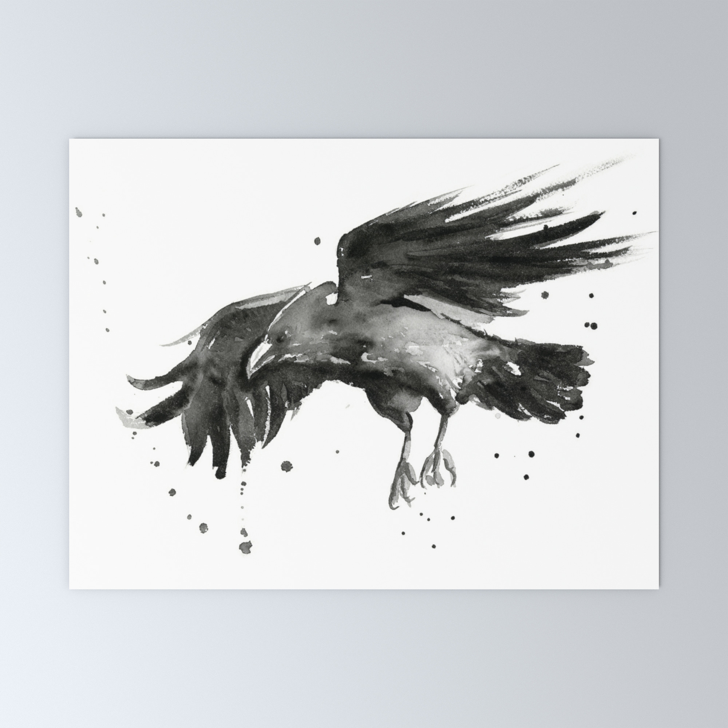 Raven Watercolor Mini Art Print By Olechka Society6