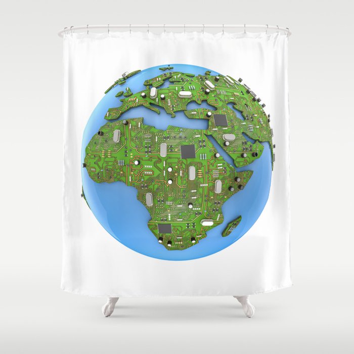 Data Earth Shower Curtain