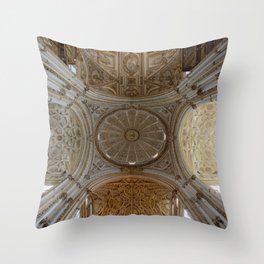Spain Photography - Beautiful Ceiling Of A Mosque In Córdoba Throw Pillow