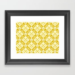 Diamond yellow gingham checked Framed Art Print