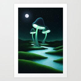 Mushroom Lamps Art Print