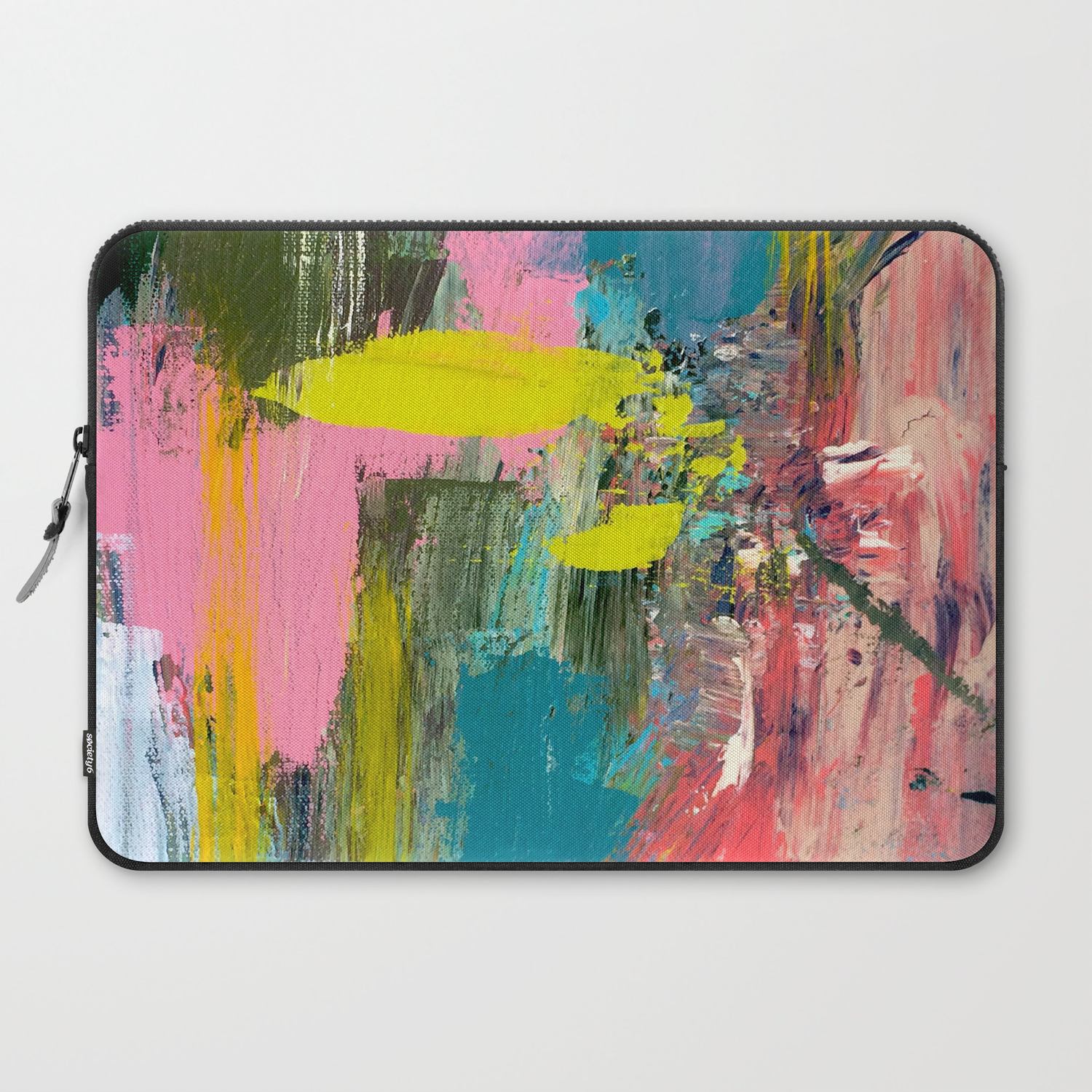Collision A Bright Abstract With Pinks Greens Blues And