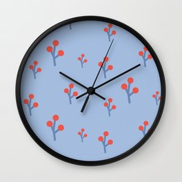 Floral pattern blue Wall Clock
