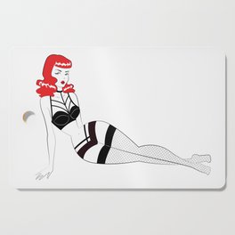 Redhead with lingerie Cutting Board