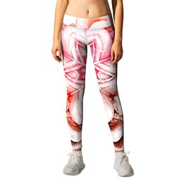 Tie-Dye Rose Ornament Leggings | Abstract, Graphicdesign, Digital, Round, Fractal, Illustration, Pattern, Cool, Tie Dye, Peachypinktones 