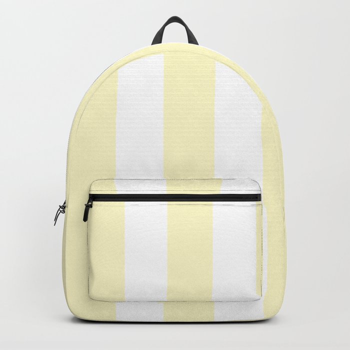 Lemon chiffon pink - solid color - white vertical lines pattern Backpack