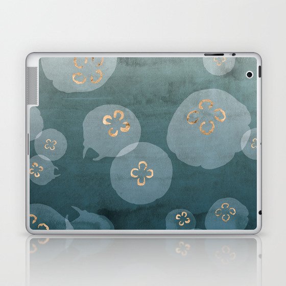 Blue gradient - jellyfish abstract pattern Laptop & iPad Skin