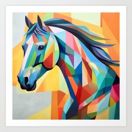 Portrait of a Multicolored Horse - Captivating Beauty Art Print