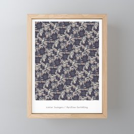 Water Swingers in Night Out ( leafy sea dragon pattern in navy and cream ) Framed Mini Art Print