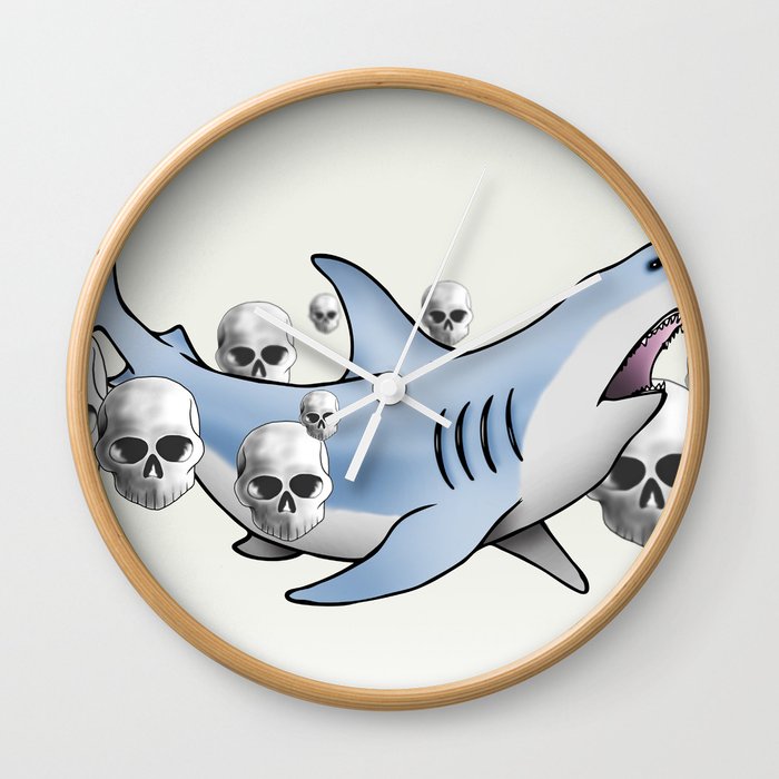 Shark & Skulls Wall Clock