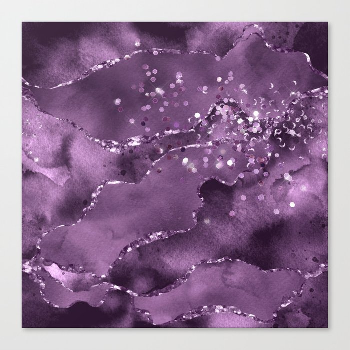 Purple Starry Agate Texture 03 Canvas Print