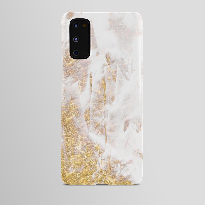 White & Gold Marble Android Case