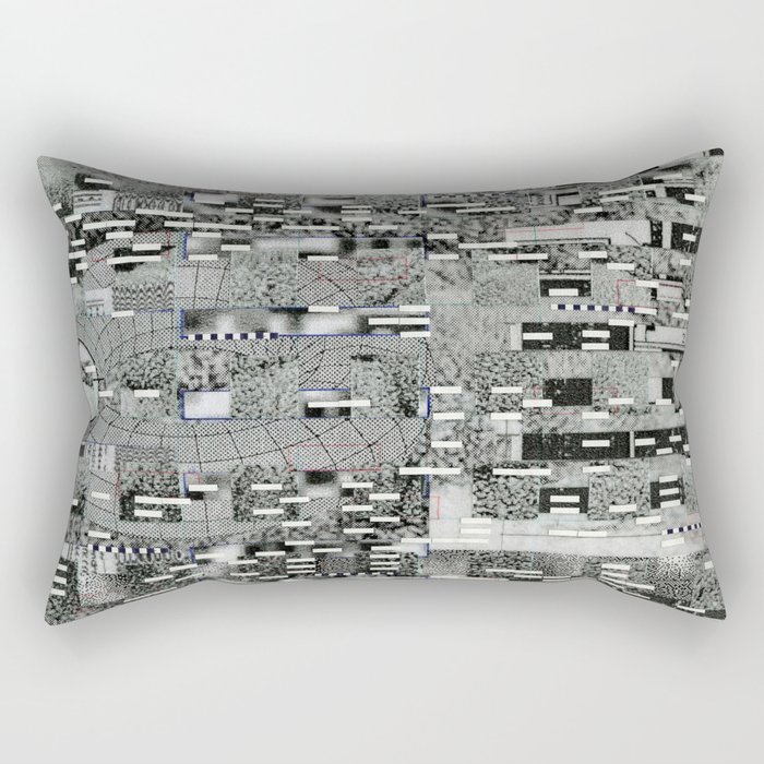 Highly Resolved Ghost (P/D3 Glitch Collage Studies) Rectangular Pillow